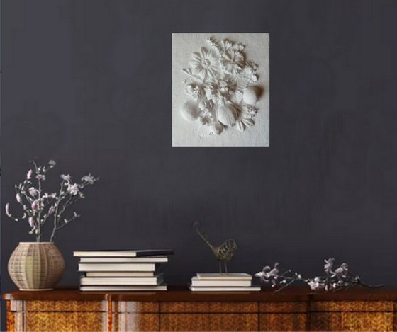 sculptural wall  art "Flowers and fruits"