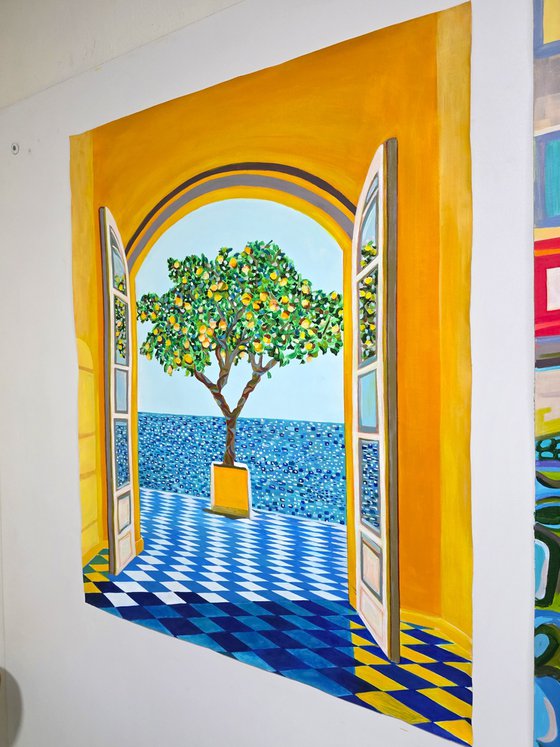 Seascape with lemon tree