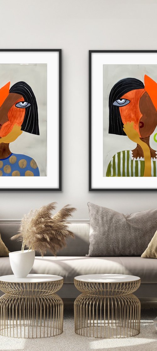 Contemplation (Diptych) by Rashna Hackett