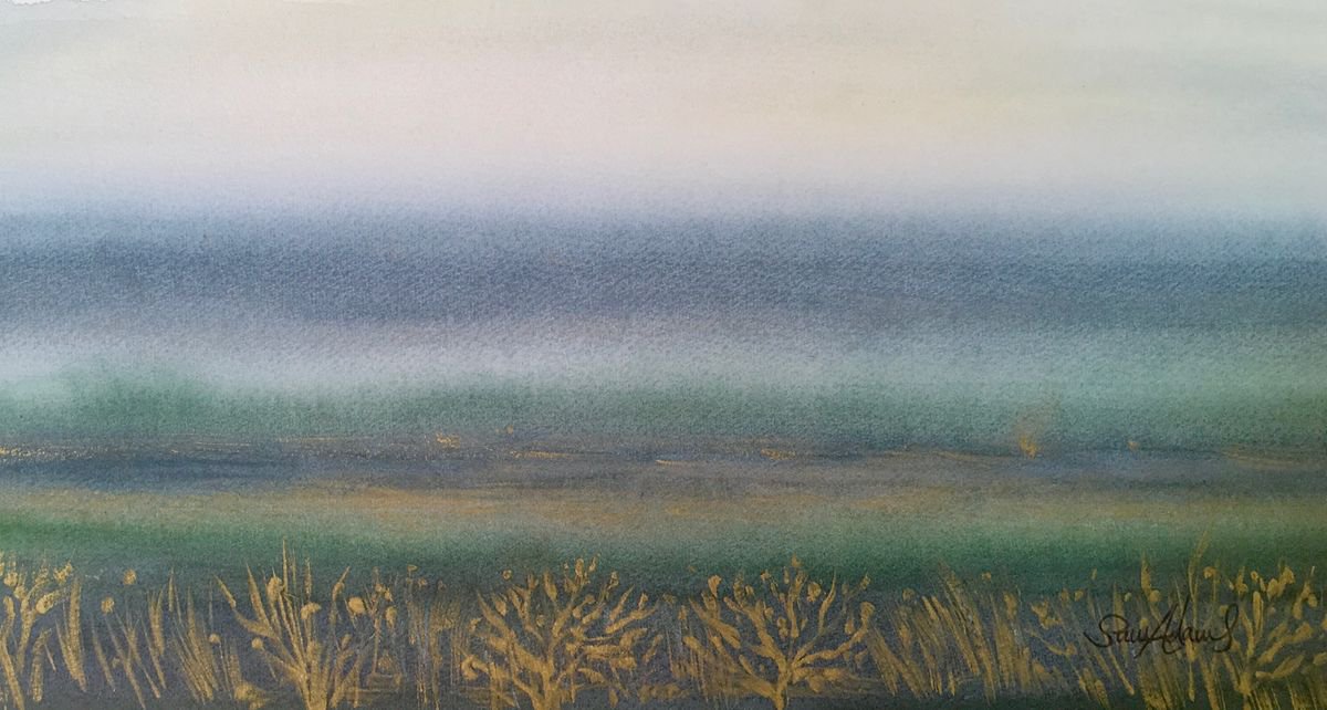 Chesil sea mist by Samantha Adams professional watercolorist