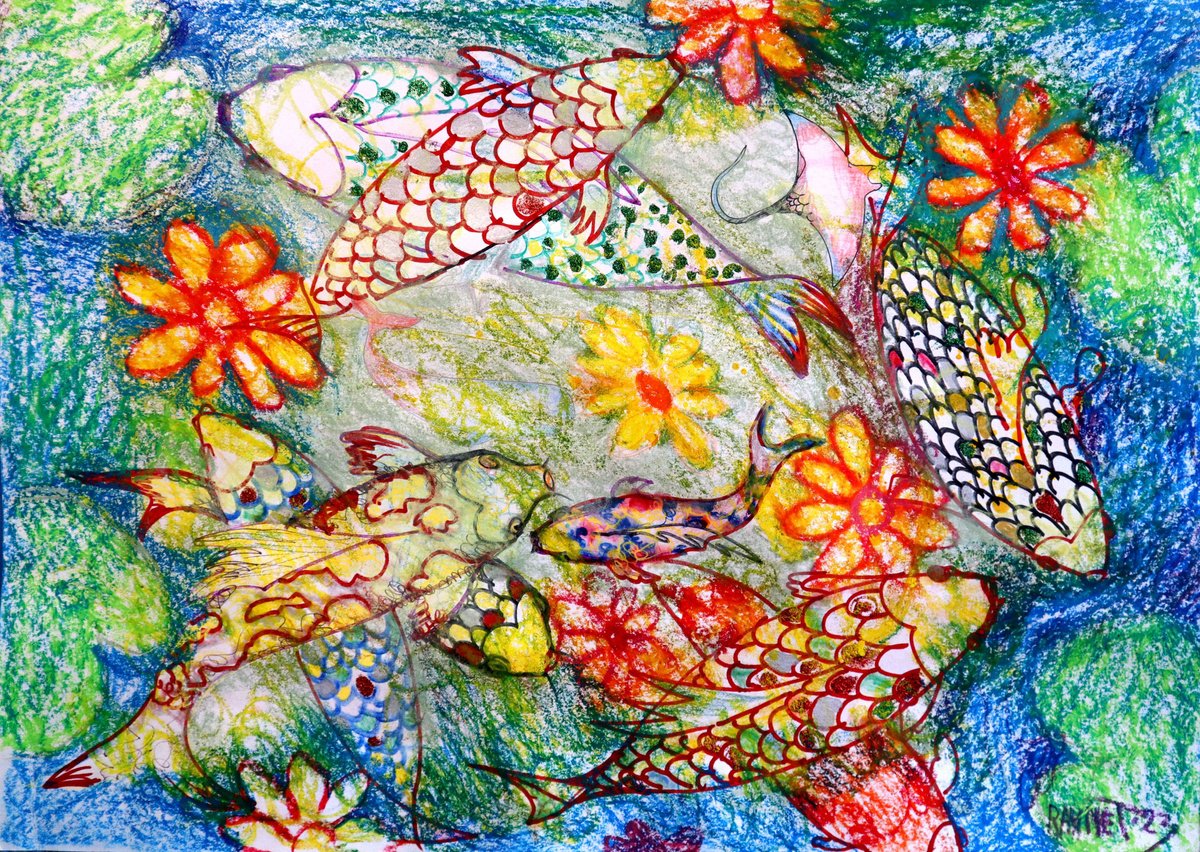 Impressionistic Botanical Acrylic Painting By Rakhmet Redzhepov, 23 X 17", Fantasy With Flowers 148, Original Artwork