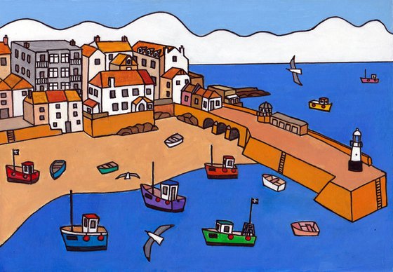 "St Ives harbour, a gull's eye view"