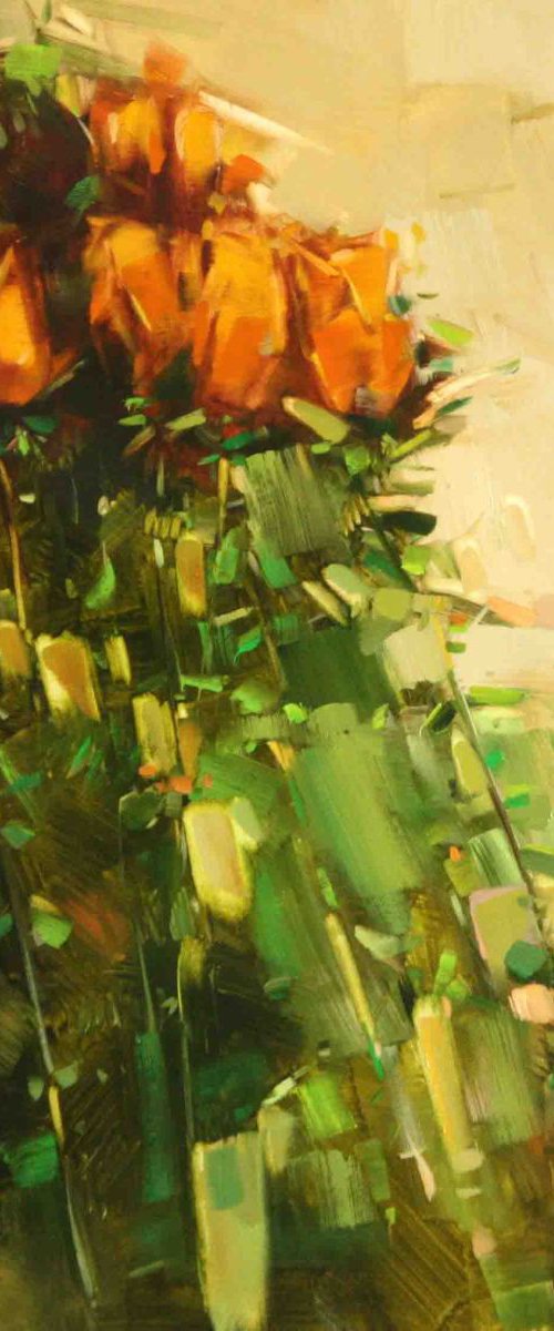 Bouquet of Roses Original oil Painting Contemporary by Vahe Yeremyan