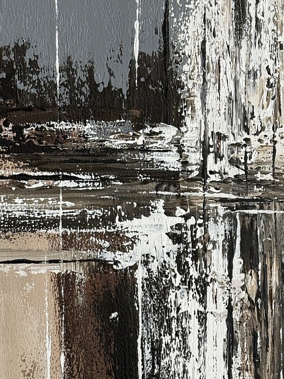 Parallel Ground.Neutral Abstract Diptych
