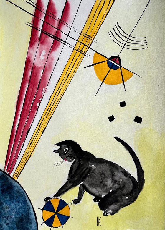 Kandinsky Cat Painting