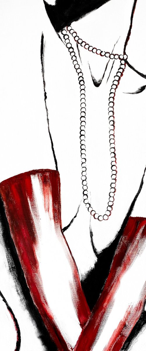 Blushing Muse in Scarlet Gloves by Kristina Mallen