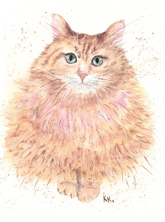 Fluff Happens. Original Cat painting
