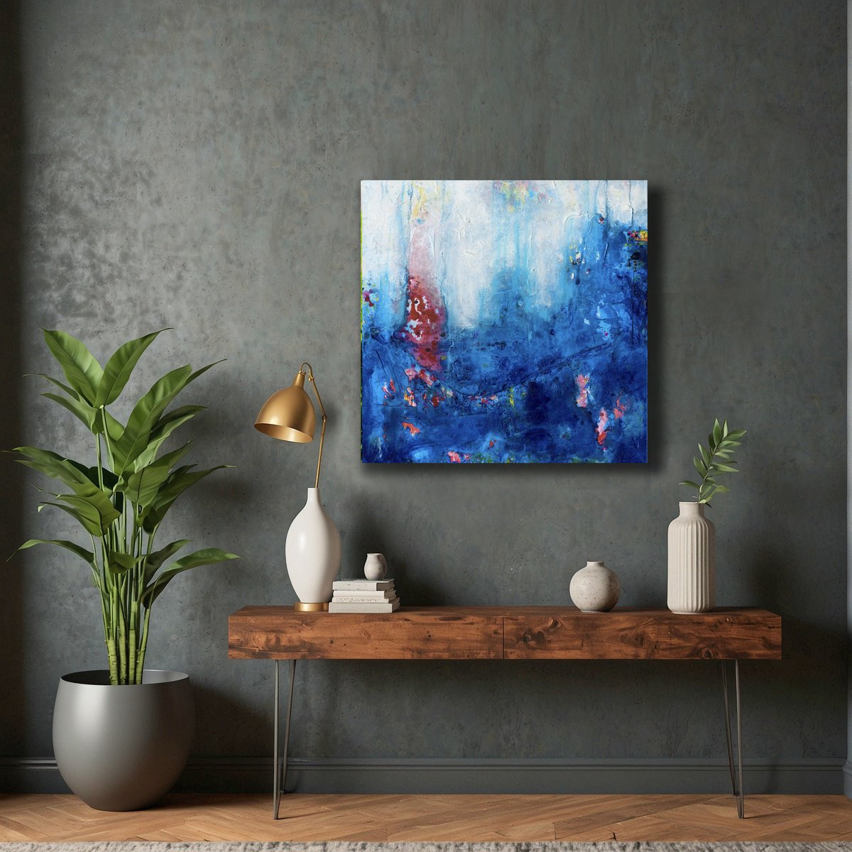 Impressionistic Painting , At Night In The Fairy Garden 2 By Kathy Morton Stanion, 20 X 20, Artwork For Sale On Artfinder