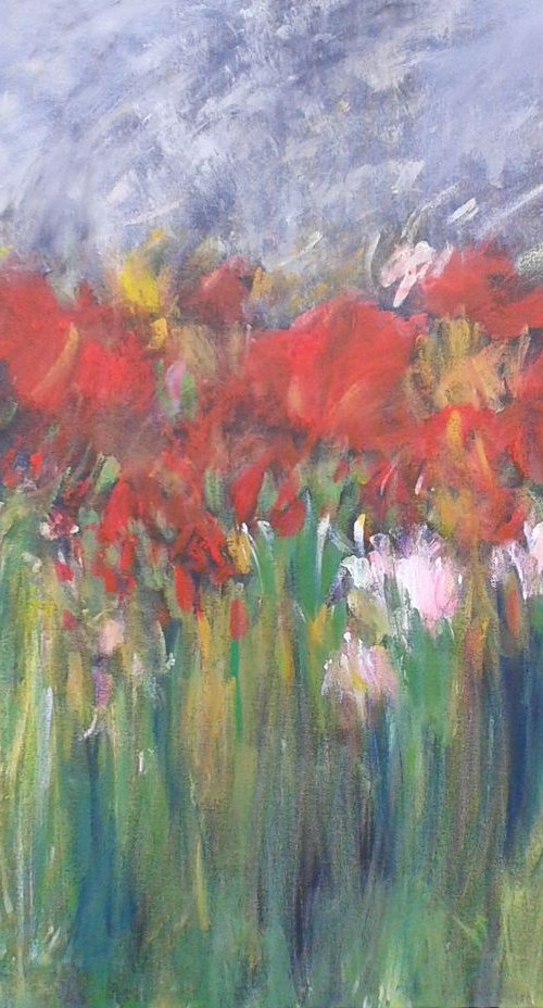 An English Country Garden 6 (Large Painting) by Jan Rippingham