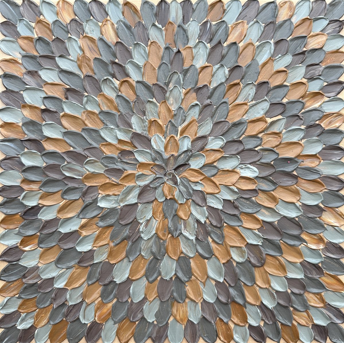 Geometric Abstract Acrylic Painting By Guzaliya Xavier, 10 X 10, Sands Of Time Ii, Original Artwork