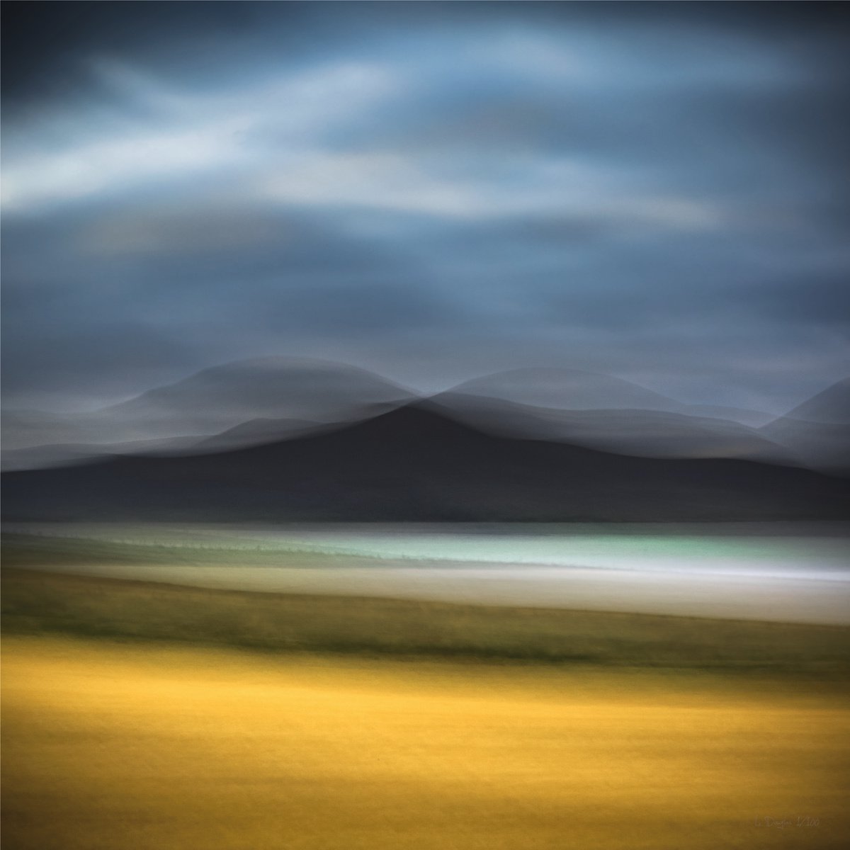 Abstract Landscape Photograph By Lynne Douglas, 24 X 24", Hills Of North Hoy, Orkney, Original Artwork