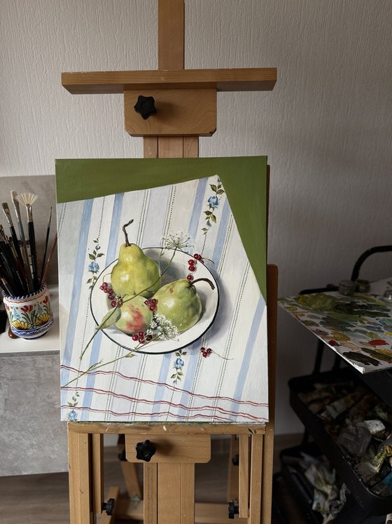 Blue symphony on the kitchen table