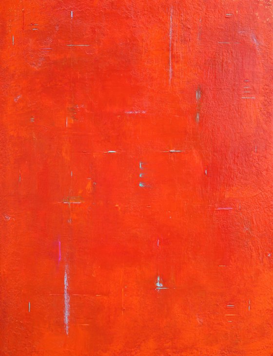 Primitive Red Orange Abstract II