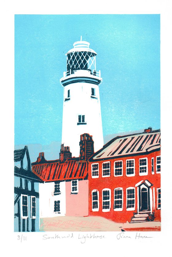 Southwold Lighthouse. Limited Edition linocut