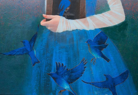 Blue Bird Ballad - original acrylic painting