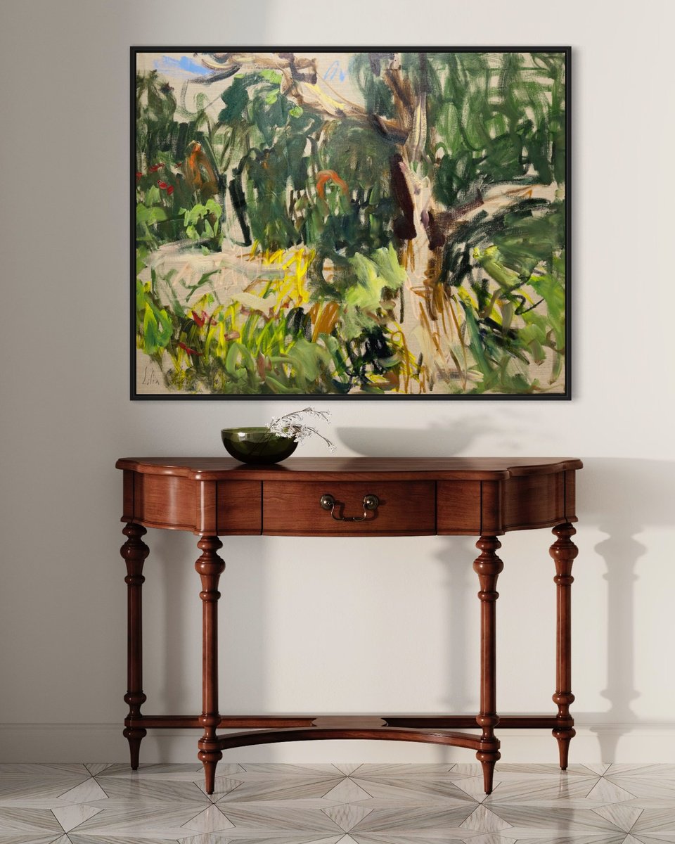 Expressive Abstract Oil Painting By Lilia Orlova-Holmes, 45 X 35", Uncompleted Landscape, Original Artwork