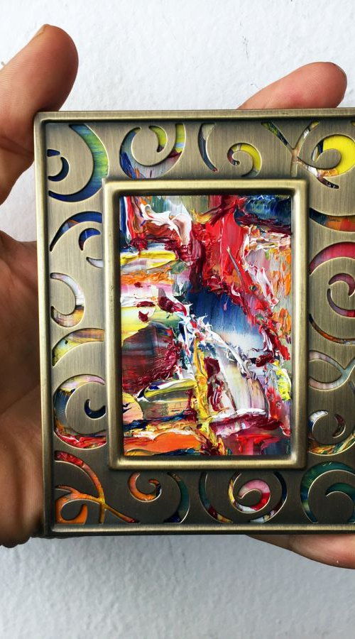 "I'll Shoot The Moon For You" Miniature Painting, Black Friday and Cyber Monday Price, Holiday Gift by Preston M. Smith (PMS)