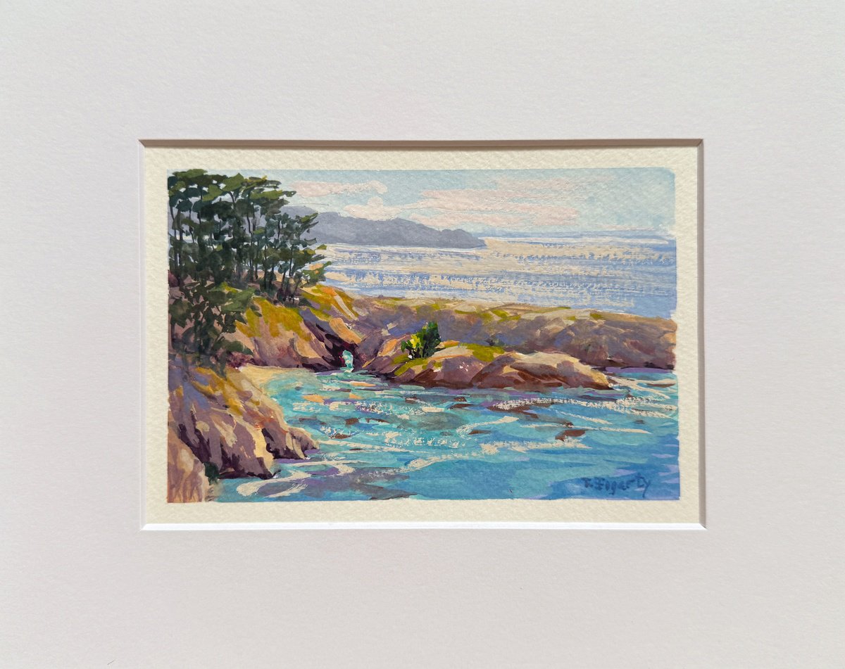 Impressionistic Landscape Painting By Tatyana Fogarty, 10 X 8", Point Lobos Scene, Original Artwork