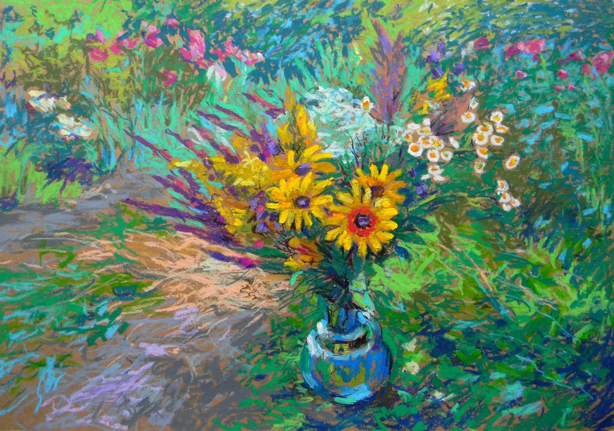 Bouquet in the garden by Liudmyla Chemodanova