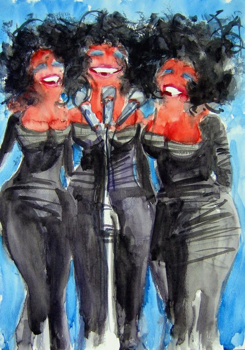 Queens of back vocals by Goran Žigolić Watercolors