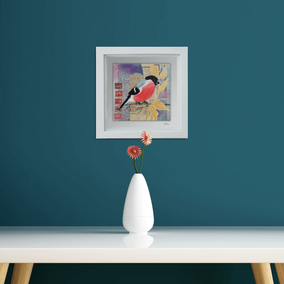 Bullfinch - Ornithology#1 - Framed ready to hang original painting