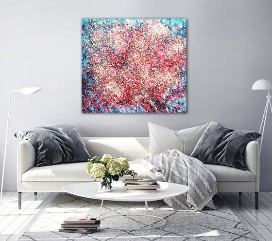 Pink Blossom Spring tree Peaceful Love painting Color flowers Vibrant pink