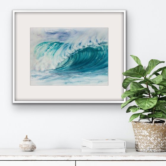 Turquoise sea wave