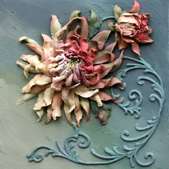 Dahlia * sculpture painting * flowers Painting by Evgenia Ermilova