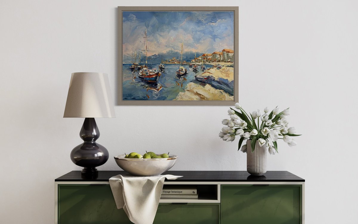 Coastal Charm. Yachts. By Vita Schagen, 20 X 16, Artwork For Sale On Artfinder