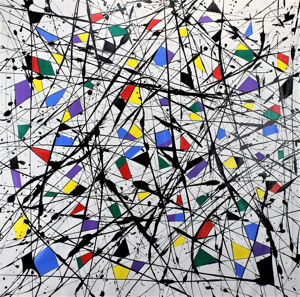 Abstract Acrylic Painting By Alessandro Butera, 41 X 41, Old Style, Original Artwork