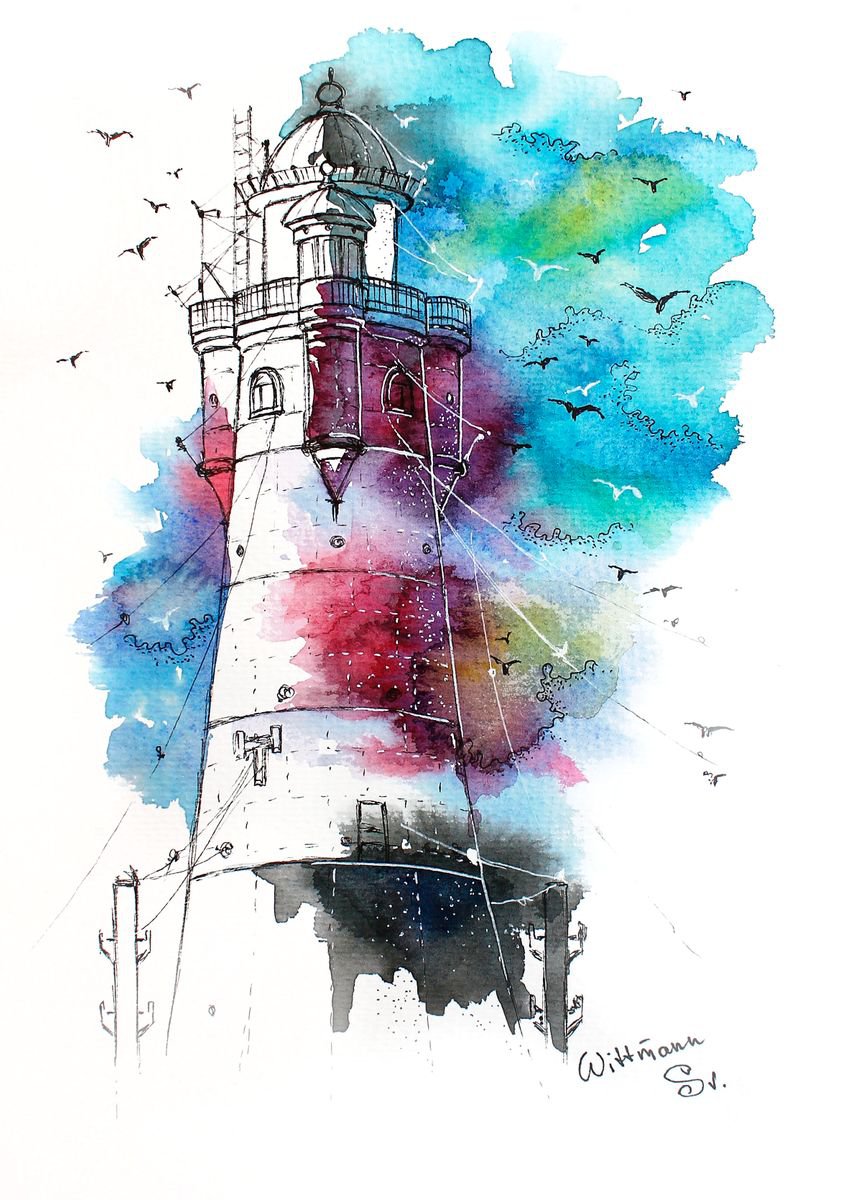 Lighthouse #6 Watercolour by Svetlana Wittmann | Artfinder