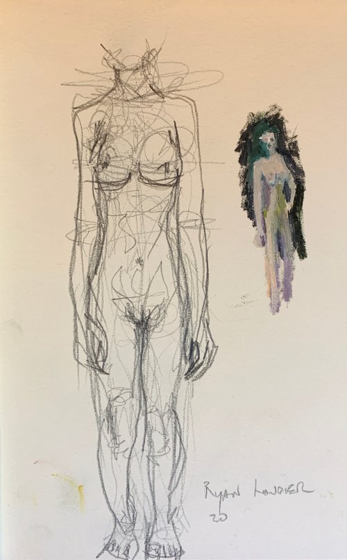 Nude Study Drawing 5 by Ryan  Louder