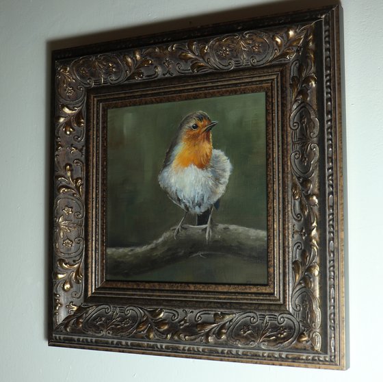 Lockdown's Morning Chorus Series - Robin, Bird Artwork, Animal Art Framed