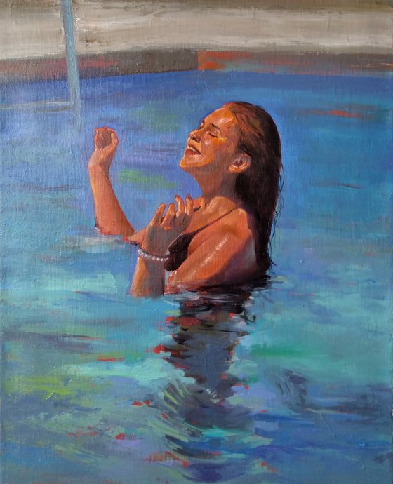 In the pool  40x50cm ,oil/canvas, ready to hang