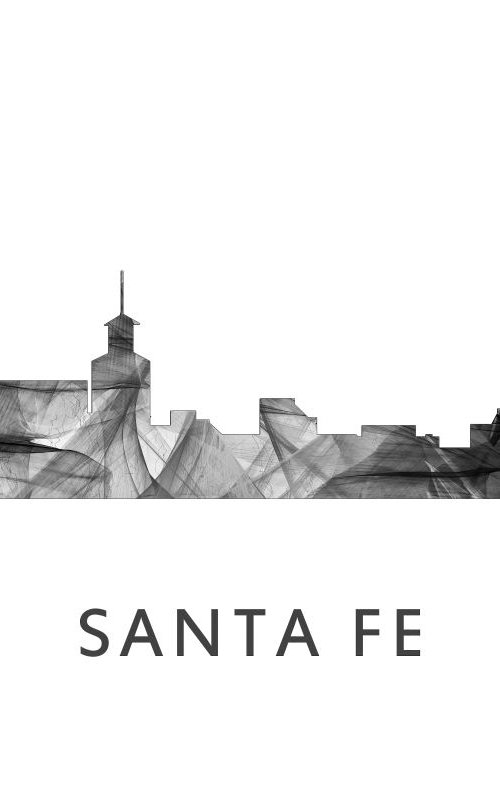 Santa Fe New Mexico Skyline WB BW by Marlene Watson