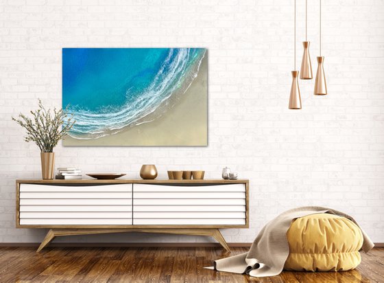 Our white sand beach - aerial ocean painting