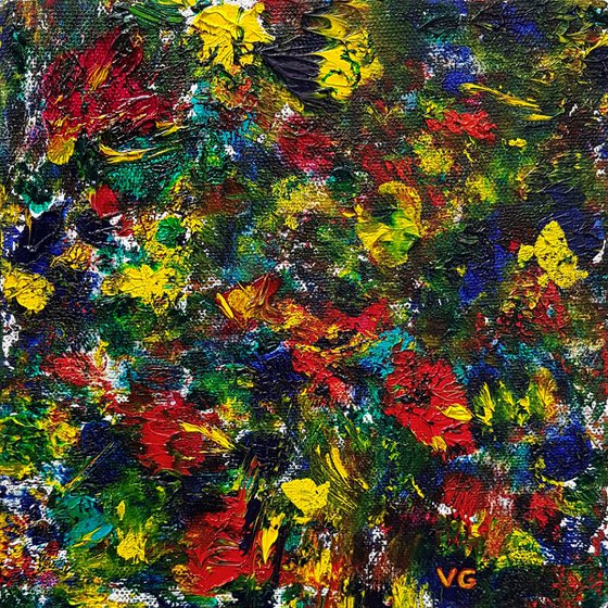 "Color Obsession" Abstract Oil Painting.