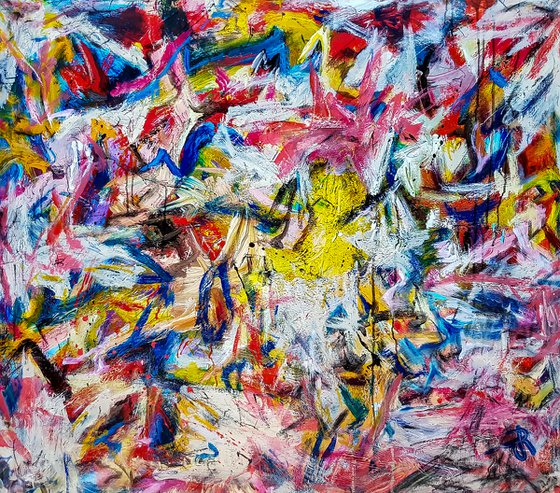 -Auctions- Abstract Expressionism painting In the style of Willem de Kooning by Retne