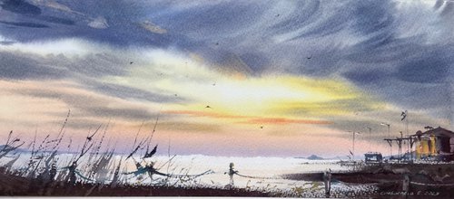 Sunrise at sea by Eugenia Gorbacheva