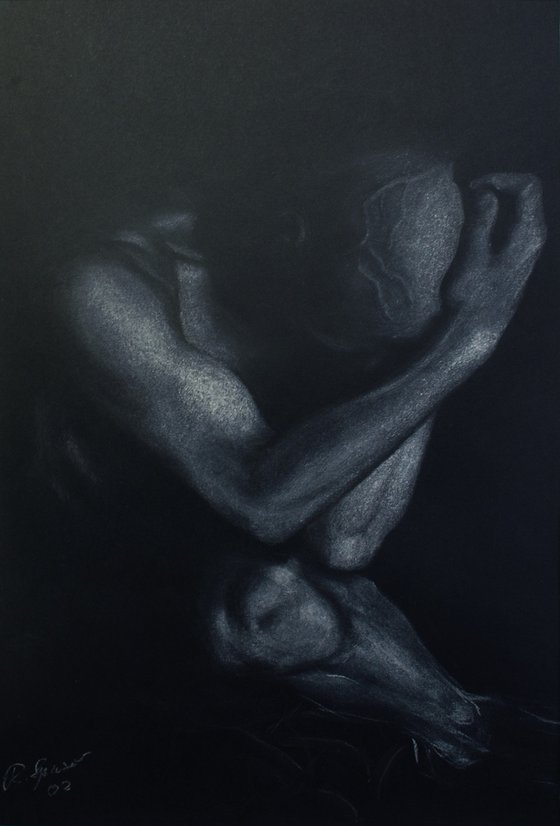 Nude study dry pastel.