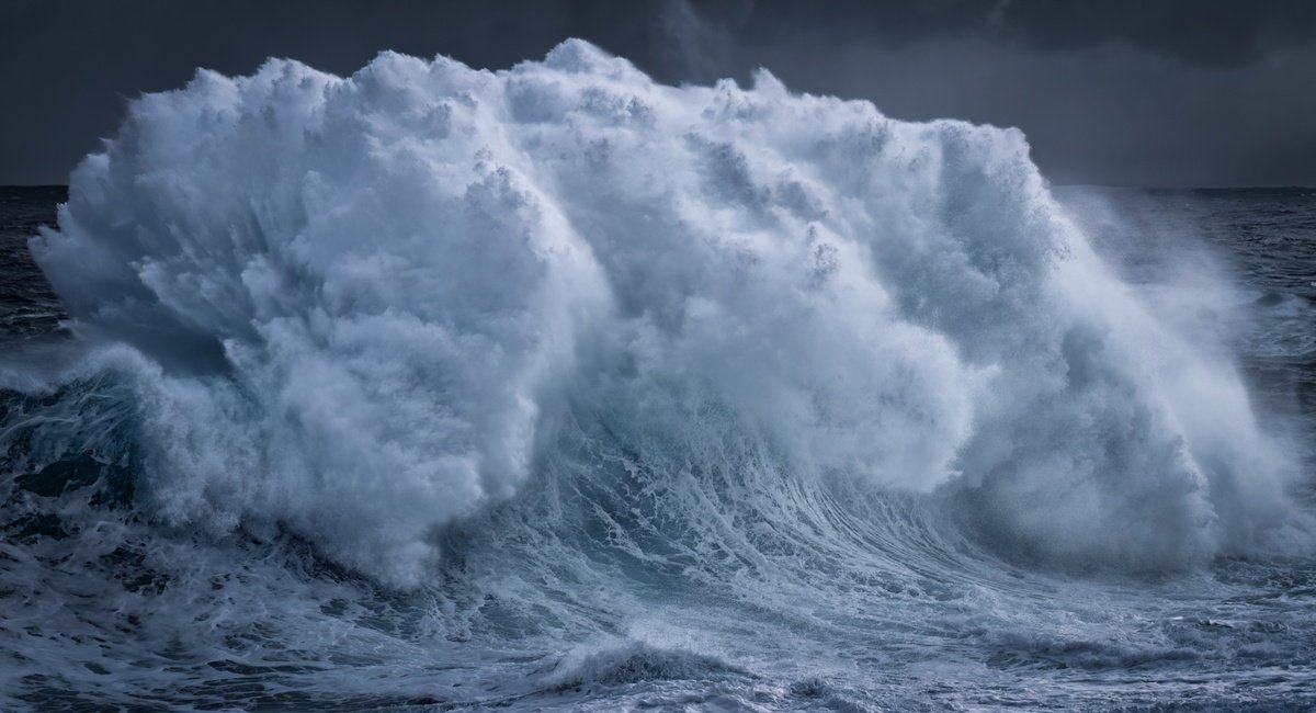 Landscape Photograph By Paul Nash, 24 X 13", Huge Madeira Wave, Original Artwork