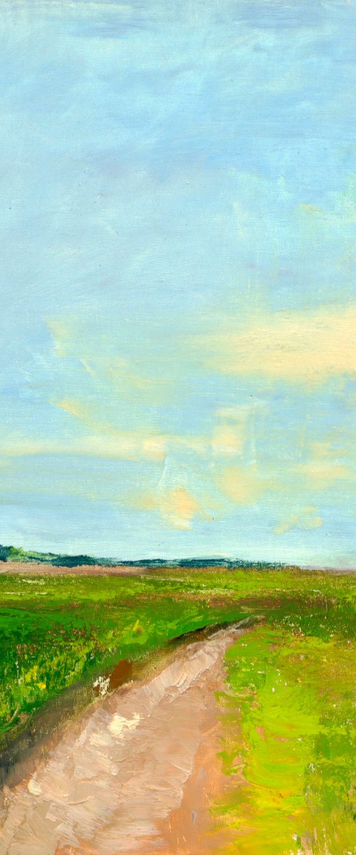 Landscape painting on canvas Summer by Anna Lubchik