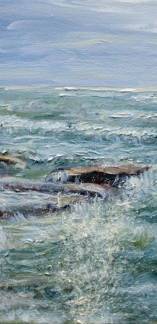 Stormy sea at Sicilia by Elena Sokolova