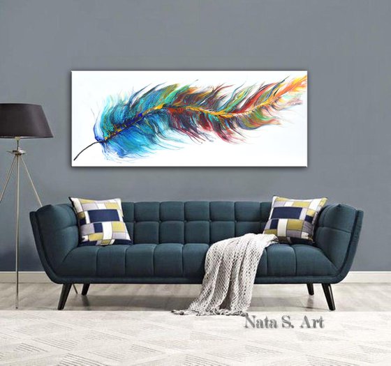 Magic Feather - Large Painting 72" x 30"