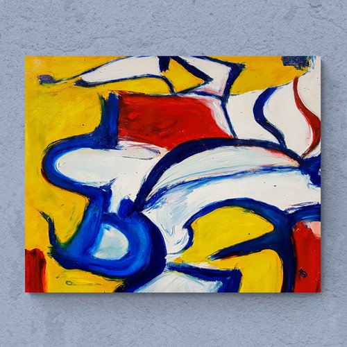 Willio N-18 - (H)80x(W)100x(D)2 cm. Abstract Painting by Retne