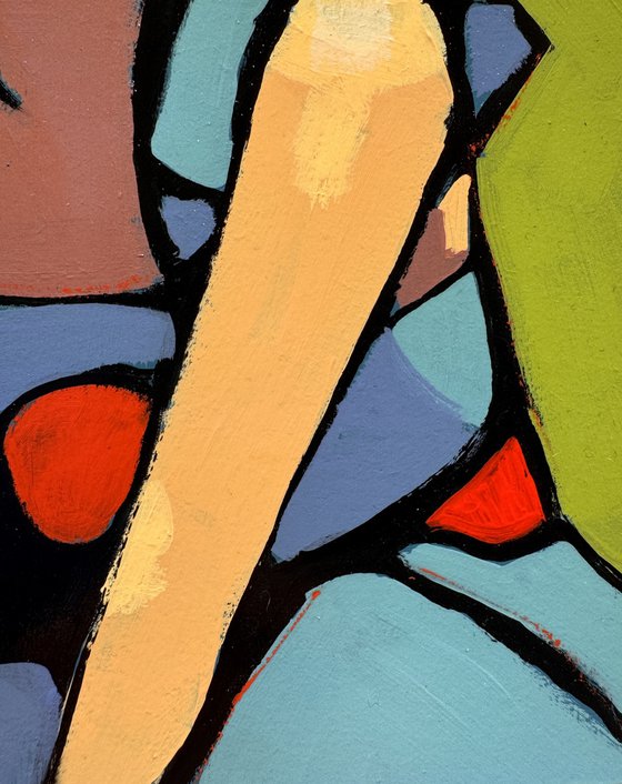 Clown Woman Painting - Original Art 8x8 inch