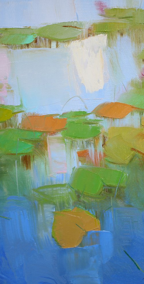 Waterlilies, Original oil painting, Handmade artwork, One of a kind by Vahe Yeremyan