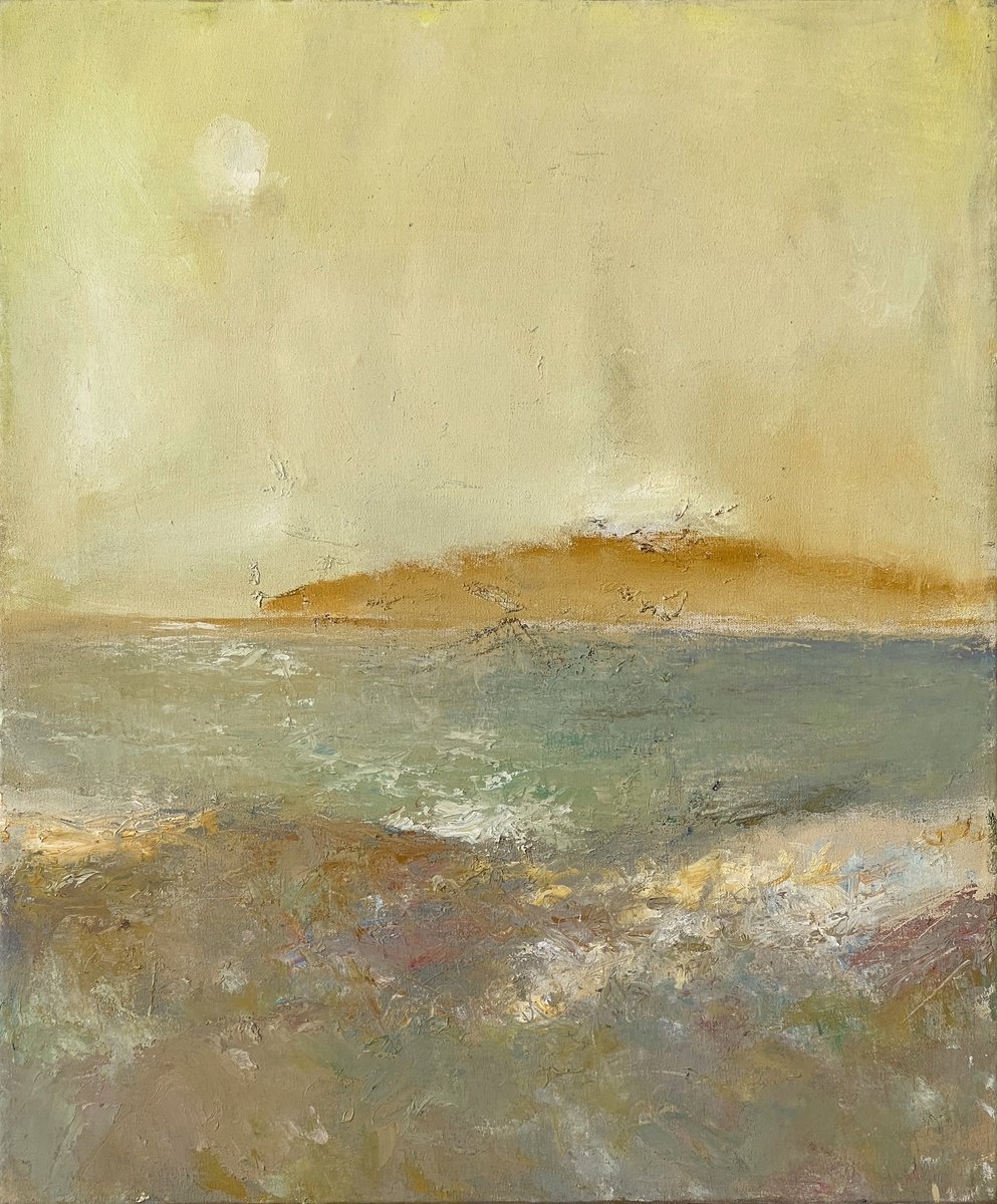 Impressionistic Landscape Oil Painting By Zakhar Shevchuk, 20 X 24", Summer Mirage, Original Artwork