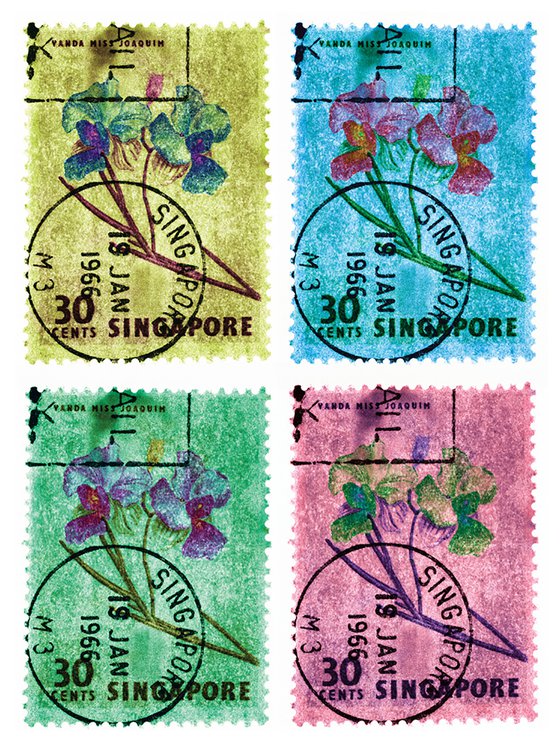 Heidler & Heeps Singapore Stamp Collection '30 Cents Singapore Orchid (Multi-Colour Mosaic) I'