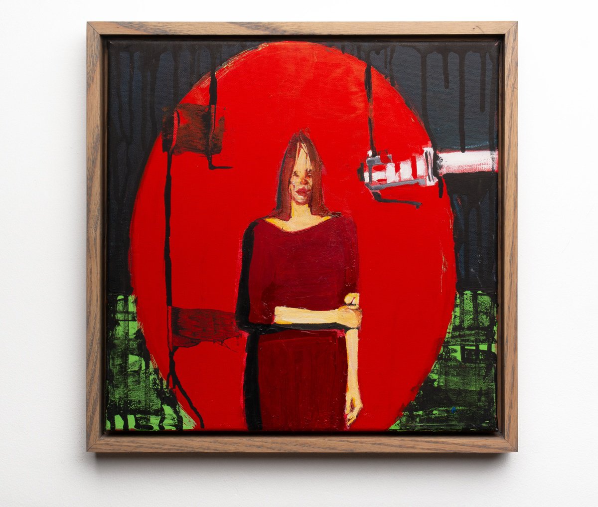 Surrealistic Portrait Oil Painting By Bohdan Katolyk, 13 X 13, Rudimentary Dreams V, Original Artwork